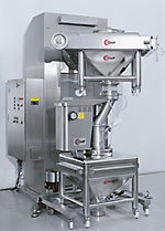 Sieving after the blending process: CM 400 Container  blender with Glatt GS 180 sieve